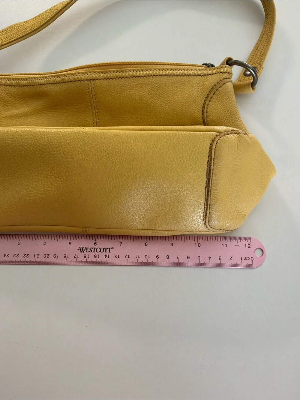 The Sak Mustard Yellow Pebbled Leather Shoulder Bag Y2K